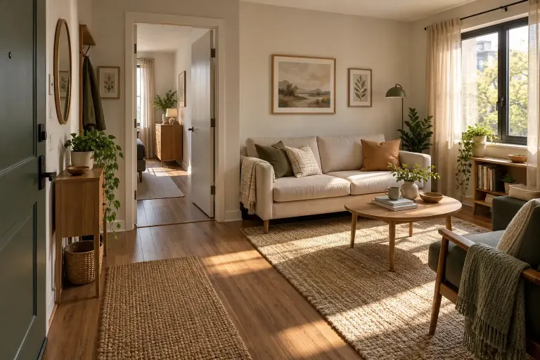 AI-created fictional apartment interior, not an available Singapore rental.